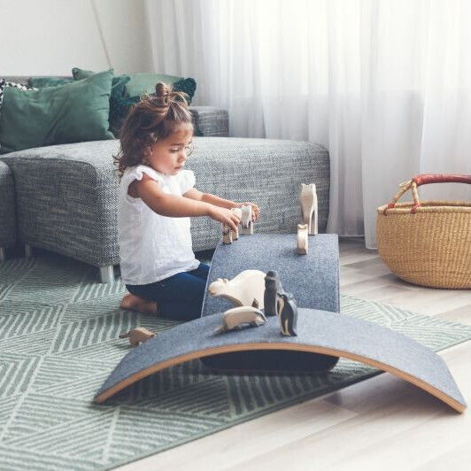 Wooden Balance Board Felt Forest