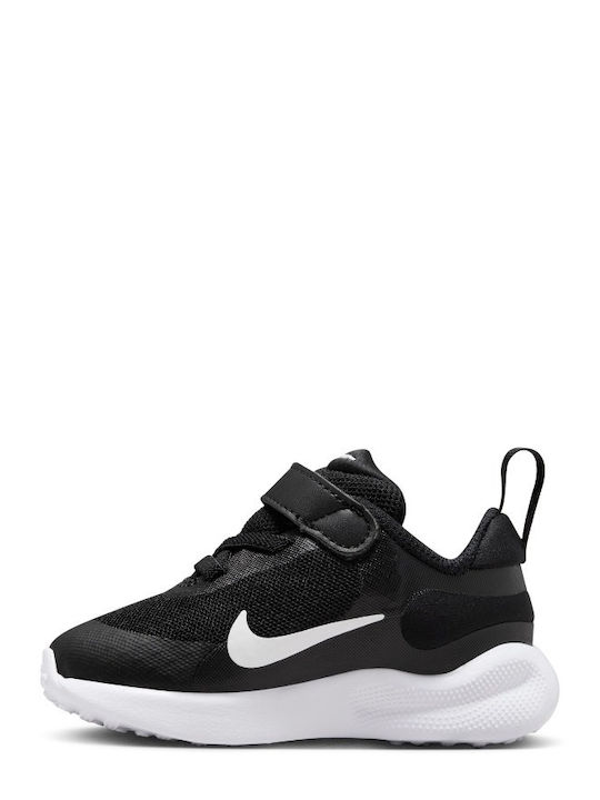 Revolution 7 Kids Sports Shoes Running With Hoop & Loop Closure Black