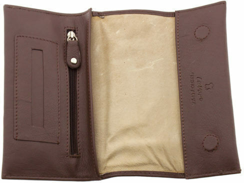 Lavor Leather Tobacco Pouch with Magnetic Closure 15.5x7.5cm Filter Tips Black
