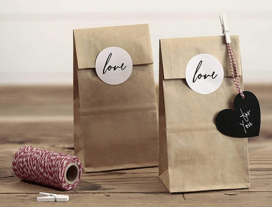 Love Bag for Gift Beige 18x6x8cm. 6pcs