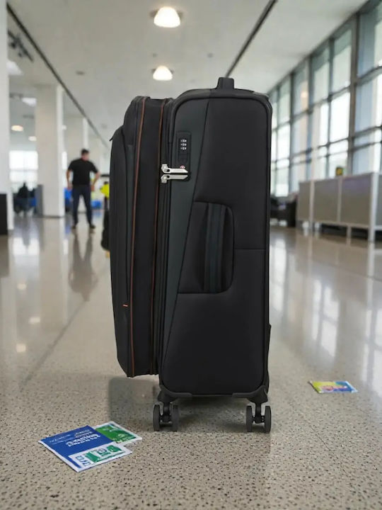 American Tourister Spinner Μεσαία Βαλίτσα Ταξιδίου Μαύρο με 4 Ρόδες Ύψους 68εκ.
