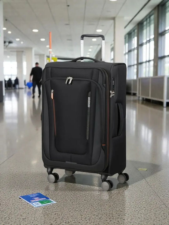 American Tourister Spinner Μεσαία Βαλίτσα Ταξιδίου Μαύρο με 4 Ρόδες Ύψους 68εκ.