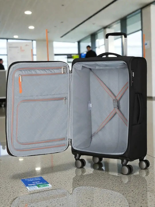 American Tourister Spinner Μεσαία Βαλίτσα Ταξιδίου Μαύρο με 4 Ρόδες Ύψους 68εκ.
