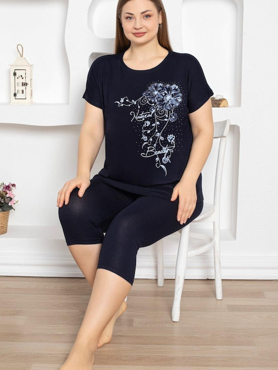 Esthisis Summer Women's Pyjama Set Blue Black
