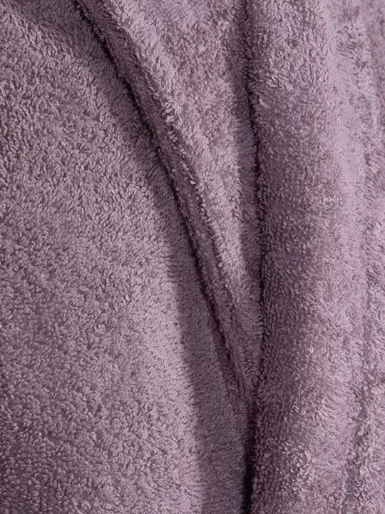 Nef-Nef Homeware Frisches Bademantel mit Halsband Mauve 420g/m²