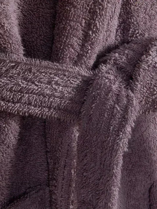Nef-Nef Homeware Frisches Bademantel mit Halsband Mauve 420g/m²