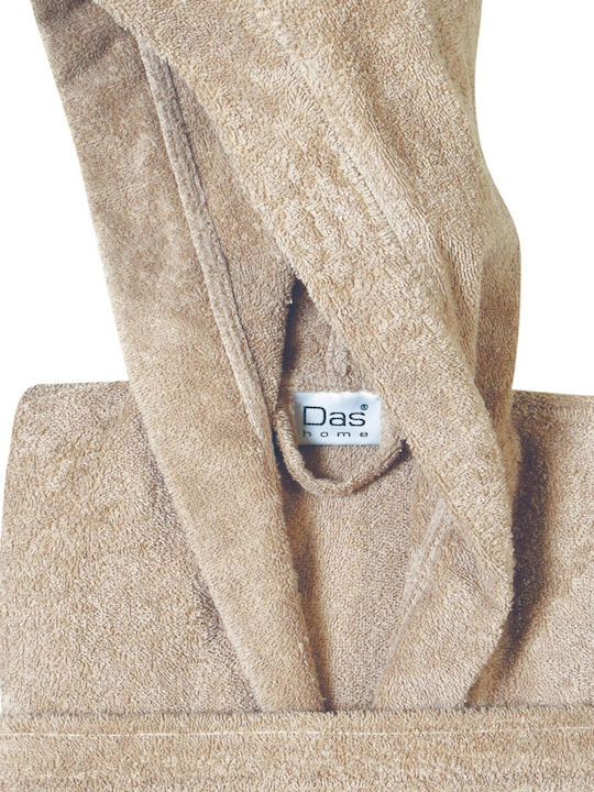 Das Home Casual Bademantel mit Kapuze Taupe 430gr/m²