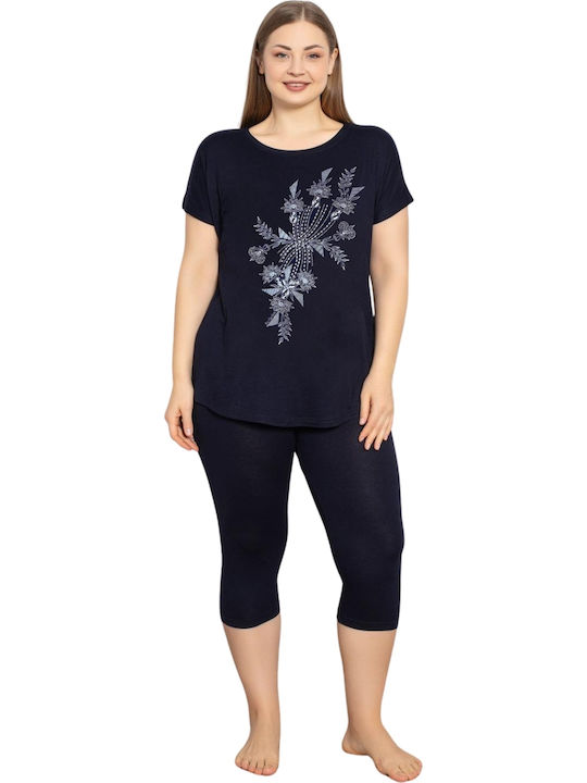 Esthisis Summer Women's Pyjama Set Blue Black