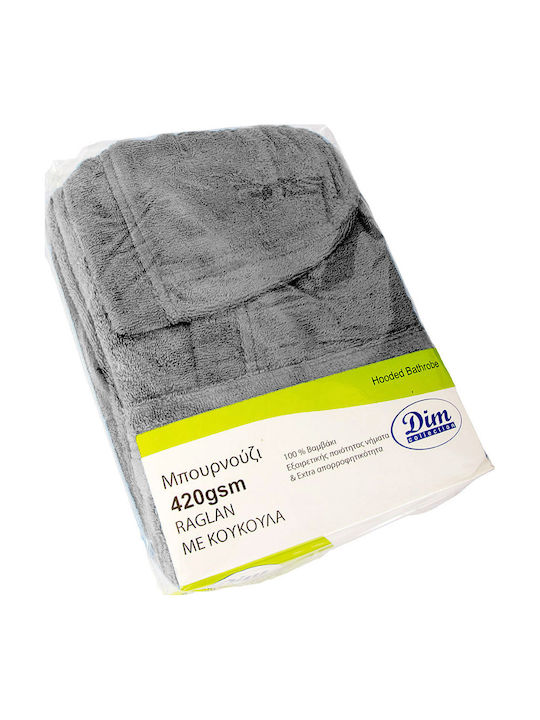 Dimcol 3010 Μπουρνούζι με Κουκούλα Γκρι 420gr/m²