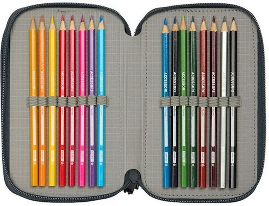Case Pencil Case Filled 37 Pieces Multicolour