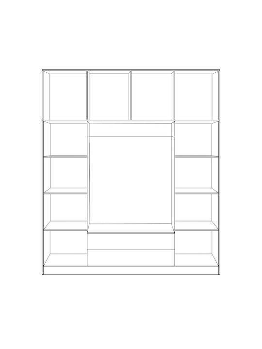 Четири врати Гардероб с Платформа Zebrano 200x55.5x240см