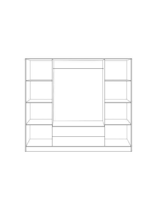 Vier Türen Kleiderschrank AZALEA Sonama 200x55.5x180cm