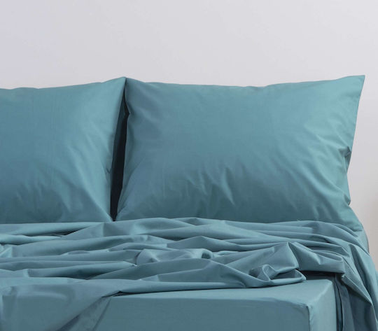 Nef-Nef Homeware Sheet for Single Bed with Elastic 100x200+30cm. Basic Light Grey
