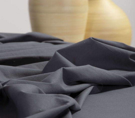 Nef-Nef Homeware Sheet for Single Bed with Elastic 100x200+30cm. Basic Light Grey