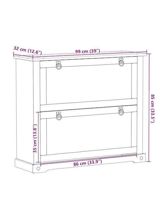 Organizator Pantofi din Lemn Masiv 99x32x85cm