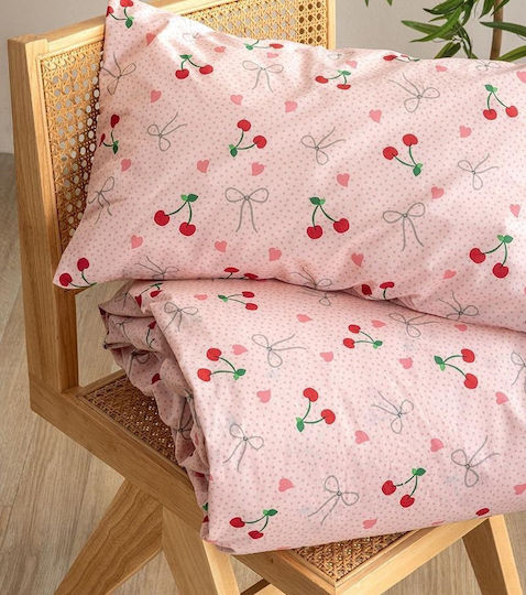 Palamaiki Set Cearceafuri Single Bumbac Mk778 Roz 170x260cm 3 Bucăți