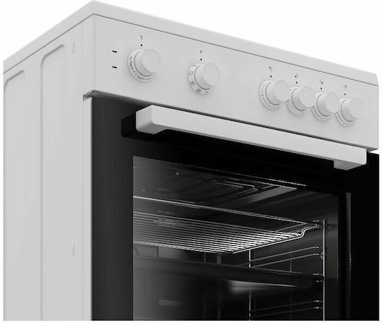 Beko Cooker 72lt with Ceramic Hobs W60cm. White
