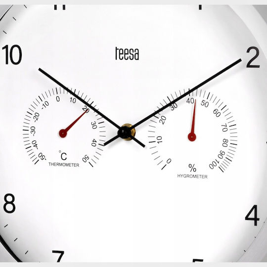Wall Clock Glass White Ø30cm