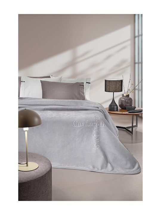 Guy Laroche Velvet Blanket Double 220x240cm Silver