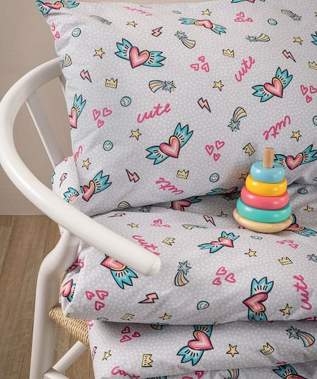 Palamaiki Set Lenjerii De Pat Pentru Pătuț Bumbac Cu Elastic My Kingdom Multicolore 70x140cm
