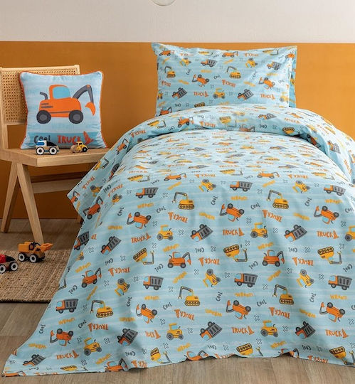 Palamaiki Set Baby Bettlaken Für Krippe Baumwolle Angepasst My Kingdom Hellblau 70x140cm