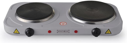 Silver LP27S Επιτραπέζια Εστία Εμαγιέ Διπλή Λευκή