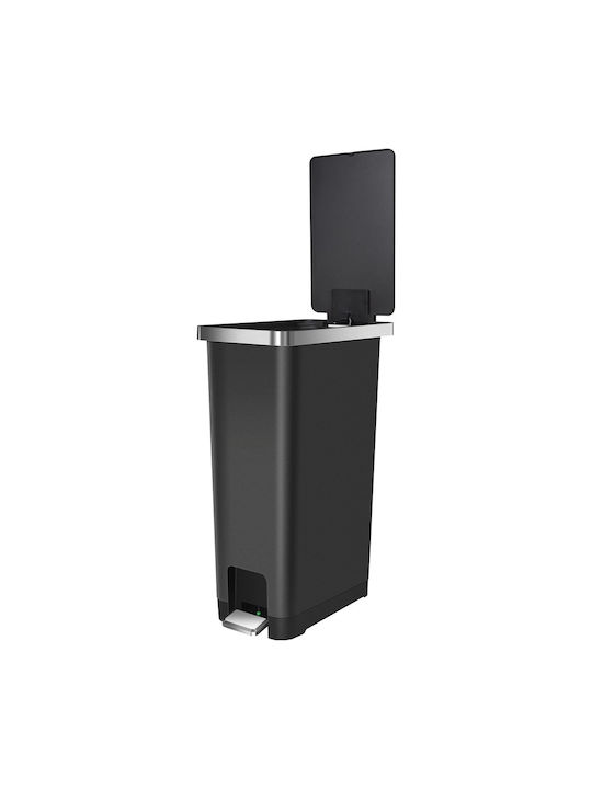 Coș de Gunoi Plastic cu Pedală Negru 45lt 1buc