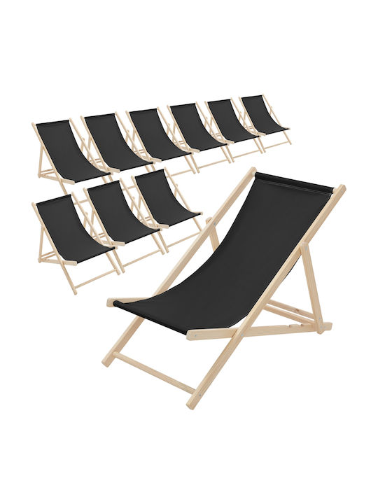 Sezlonguri Lemn Black 117x52x83cm