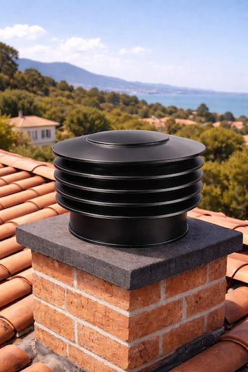 Rotinox Καπέλο Καπνοδόχου Inox 300mm Μαύρο