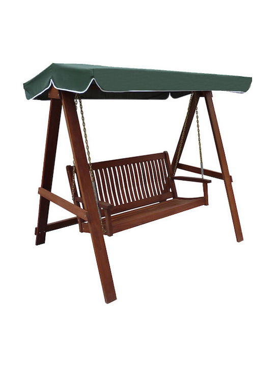 Lounge Κούνια με Βάση 3 Θέσεων Ξύλινη Καφέ Μ170xΠ125xΥ177cm