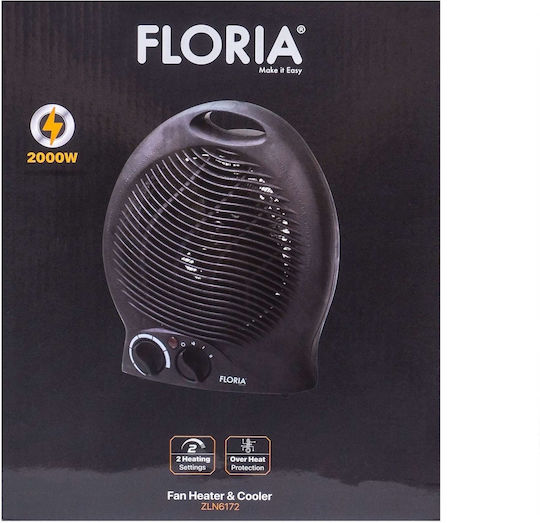 Zilan Aerotermă de Cameră de Podea Neagră 2000W