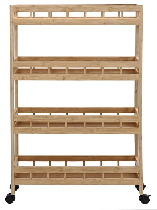 vidaXL Wooden Kitchen Trolley 3 Tiers Brown 60x18x97cm