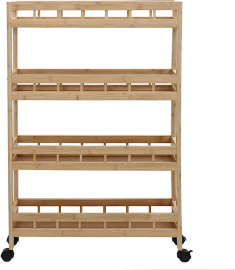vidaXL Wooden Kitchen Trolley 3 Tiers Brown 60x18x97cm