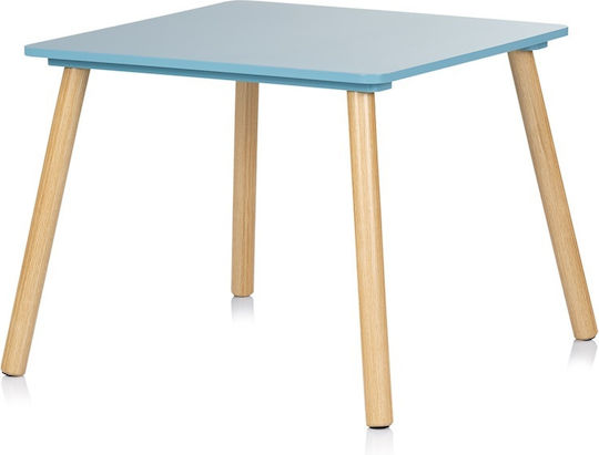 Kids Table Set with Chairs for Painting Made of Light Blue Wood Chipolino