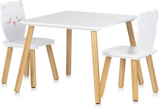 Kids Table for Painting made of Wood White Chipolino