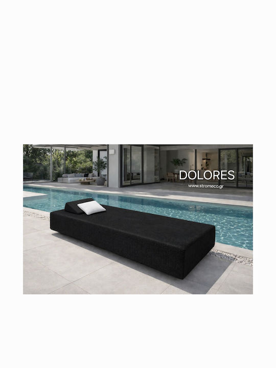 Ξαπλώστρα-Κρεβάτι Μονό Dolores Ξύλινο με Μαξιλάρι Γκρι 200x85x35εκ.