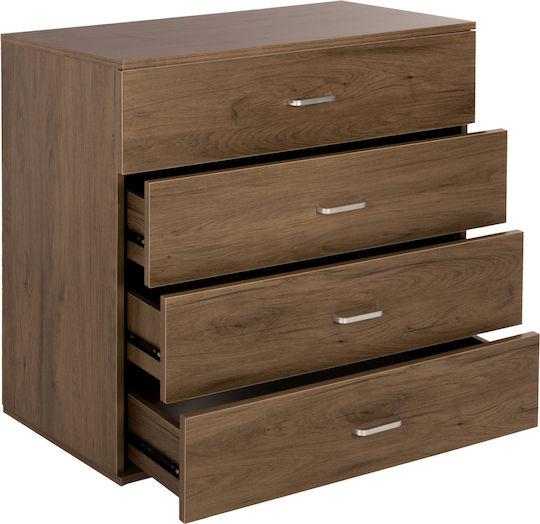 Wooden Bedroom Chest of Drawers with 4 Drawers Dark Olive 80x40x83cm