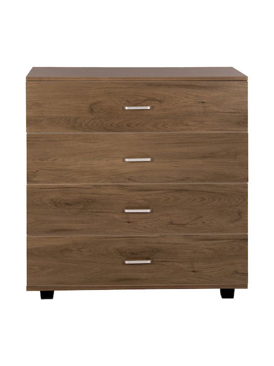 Wooden Bedroom Chest of Drawers with 4 Drawers Dark Olive 80x40x83cm