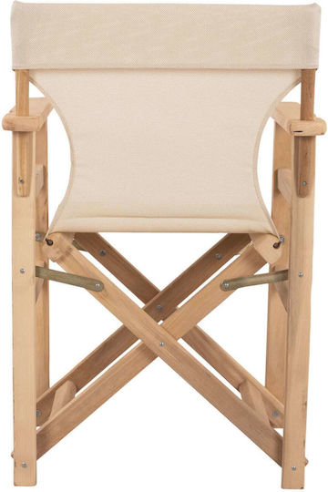 Wooden Director Chair with Cushion Εκρού 57x54x88.5cm