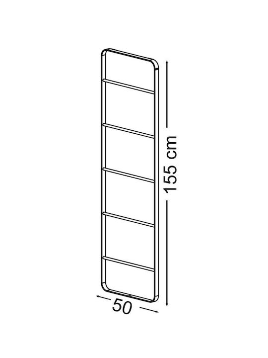 Geesa Επιτοίχια με Βίδες ​50x155cm Μαύρη