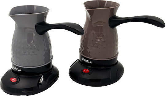 Sidirela Rock E-4689 Elektrische griechische Kaffeekanne 600W mit Gewicht 500ml Grau