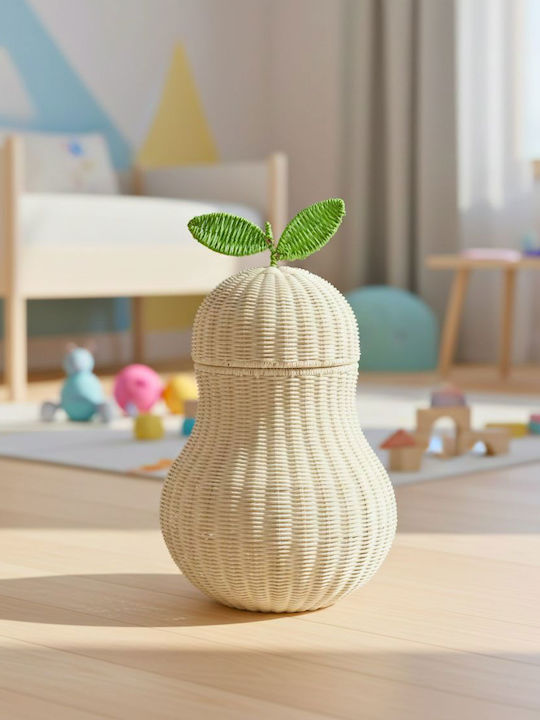 Polihome Pear Καλάθι Αποθήκευσης Rattan 22x22x32cm