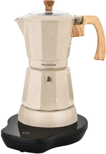 Klausberg Electric Stovetop Espresso Pot 6 Cups 500W Silver