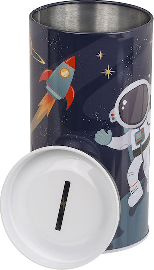 Μεταλλικός Κουμπαράς Space 15,5 X 8 Cm Αποσπώμενο Καπάκι 2 Σχέδια