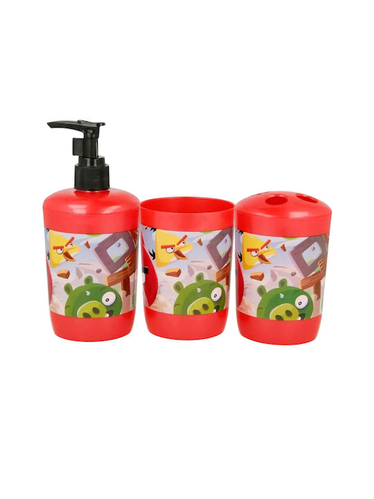 Angry Birds Angry Birds Badezimmerzubehör-Set Kunststoff Rote 3Stücke