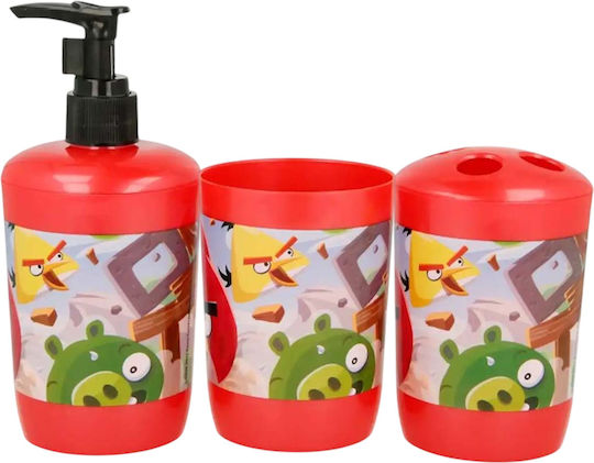 Angry Birds Angry Birds Badezimmerzubehör-Set Kunststoff Rote 3Stücke