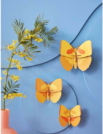 Studio Roof Διακοσμητικό Τοίχου Yellow Butterflies Σετ 3τμχ Ttm197