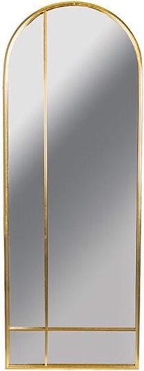Gewölbter Boden- oder Standspiegel mit Goldmetallischem Rahmen 175x65,5cm