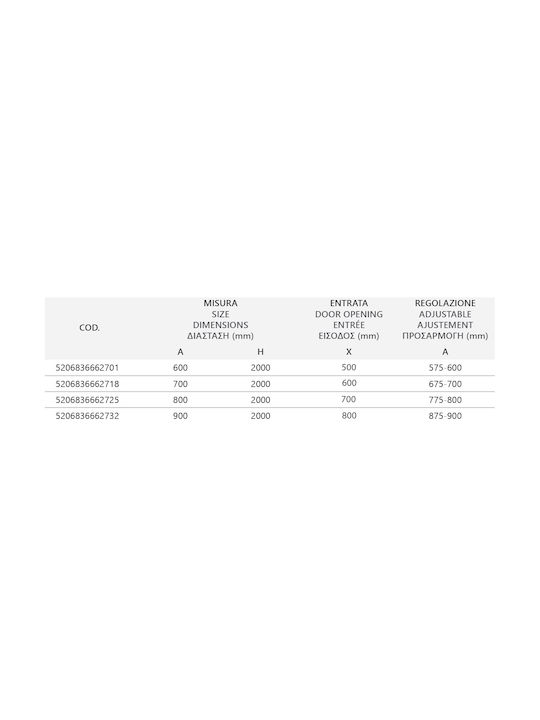 Karag S7 Porta Разделител на верандата Душ с Сгъваем Врата 90x200см Прозрачно стъкло Неро