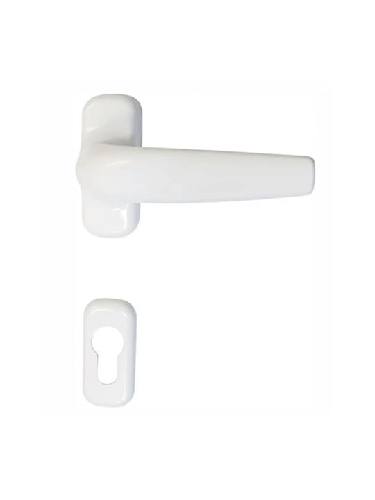 Import Hellas Espag Window Handles on Rosette White 0037-0063